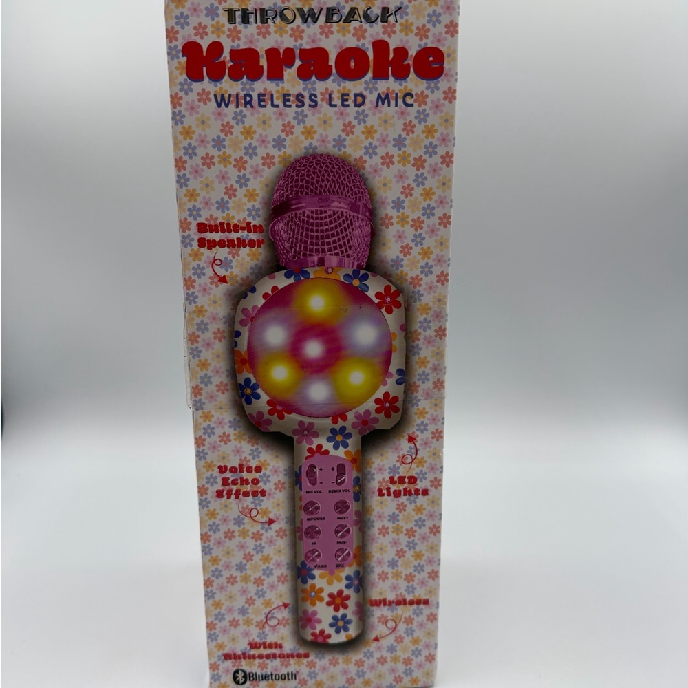 Karaoke Wireless LED Mic - Pink